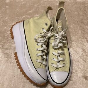 Converse Run Star Hike Hi Platform Lemon Drop Black White Women's 10 Men's 8.5